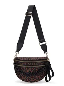 Women's Plaid Satchel Backpack, Wide Nylon Waterproof Handbag Wallet Warm Pack with Shoulder Strap + Chain Accessory