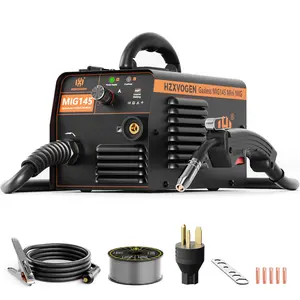 HZXVOGEN MIG145 Portable Welding Machine 145A Dual Voltage 110V/220V Gasless Flux Core Welder IGBT Inverter for DIY & Repairs welding  machines Automatic Flux Core MIG Welder metal  work  tools