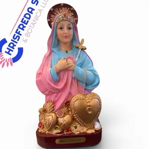 Erzulie Freda Statue 10.8" Ezili Freda Dahomey Metres Ezili Lithograph Lwa loa Haitian Vodou image altar Chromolithographs drapo flag Vodou Resin Handmade Gift Box