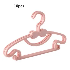 10pcs Childrens Clothes Lightweight Hangers, Home Use Kids Pants Rack, Baby Clothing Stand, Multifunctional Bowknot Design, Ideal for Babies & Toddlers