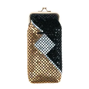 CTM Women's Mesh Pattern Cigarette Case with Lighter Pocket & Kiss Lock Closure