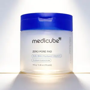 Medicube Zero Pore Pad 70pcs, AHA BHA Exfoliating Toner Pads with Panthenol & Hyaluronic Acid, Dual-Textured Pore Cleanser for Oily/Combination Skin