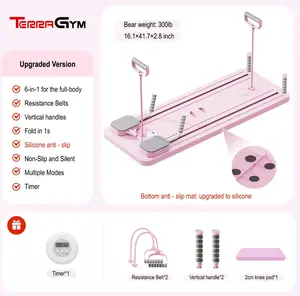 TerraGym Multi-Functional Ab Trainer is a foldable home Pilates board that comes with knee pads, a timer, and resistance bands. This 5-in-1 Pilates board is specifically designed for abdominal and core strength training. Pilates Equipment #SummerVibes