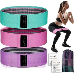 Resistance Bands Yoga Starter Set for Men and Women 3 Set Stretch Exercise Bands for Booty and Legs Elastic Pilates Flexbands for Squat Yoga Stretching Ideal for Gym Workout