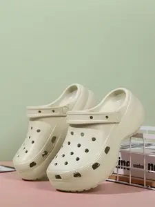 Classic Thick Sole Cloud Slippers Garden Shoes, Comfortable Eva Material, Casual Style, Unisex Footwear, Height Increasing Trendy Drag