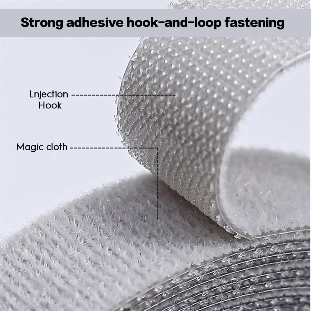 2 Pack Reusable Hook and Loop Cable Ties, Cut-to-Length Self-Gripping Cable Management Straps for Home Office