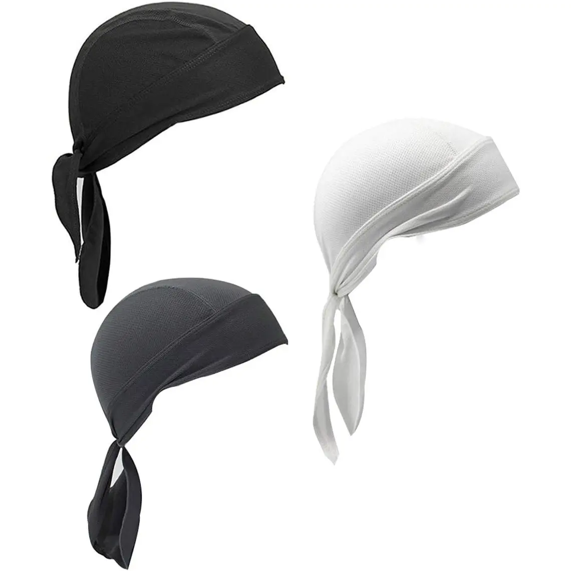 Sweat Wicking Beanie Cap Skull Cap Outdoor Head Wrap for Men and Women Pack of 3 Cycling Hat Motorcycle Biker Cap