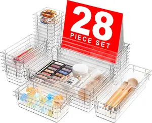 Drawer Organizer,【】Makeup organizer,【Holds 177 Items】Bathroom Organizers and Storage,Organization and Storage,Desk Drawer Organizer for Vanity【Clear】