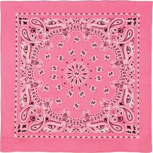 Pink - Trainmen Paisley Bandana, 100% Cotton, 22" x 22"