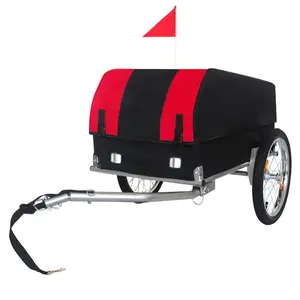 ARCH Heavy-Duty Bike Cargo Trailer with Removable Waterproof Cover – 88 lbs Capacity, 16" All-Terrain Wheels & Foldable Design for Camping, Groceries red black