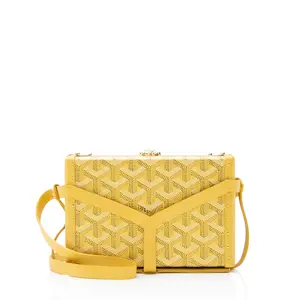 Pre-owned Goyard Leather Clutches & Wristlets Goyardine Canvas Minaudiere Trunk Shoulder Bag