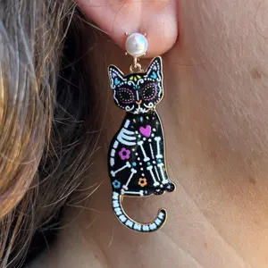 Calavera Cats Earrings