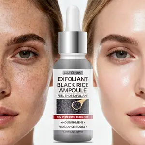 30ml Black Rice Peel Shot Ampoule Mini - Rice Peptides & Centella Formula - Instant Brightening & Nourishment - Travel Size Radiance Booster