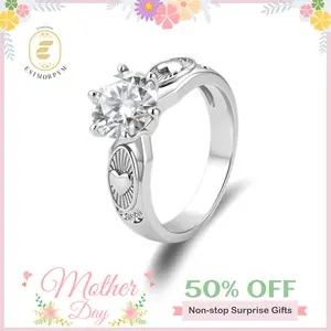 Moissanite 2ct Eternal Heart Ring Round Cut Birthday Wedding Engagement Anniversary Elegant Gift Daily Wear mothersdaygift