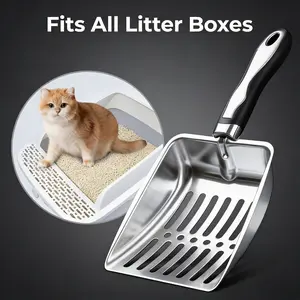 Durable Stainless Steel Cat Litter Scoop, Odor Control Cleaning Tool, Easy Clean Universal Pet Waste Shovel, Hygienic Pet Feces Cleaner