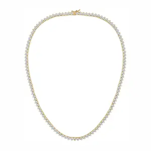 MDFUN Tennis Necklace  3 Prong Cubic Zirconia Classic Fashion Simple (16-22inch) ANS70332-G Cuban Link Chain daily birthday engagement festival gift