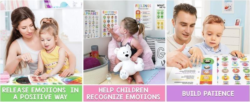 12Pcs Calming Emotions Posters(10x14),ESL Emotions Chart For Kids,Calm Down Corner Supplies,Classroom & Therapy Office Decor,Visual Learning To Boost EQ,For Preschool Elementary Homeschool,Cute Children's Day Gift,Ideal For Preschool Homeschool Counselor