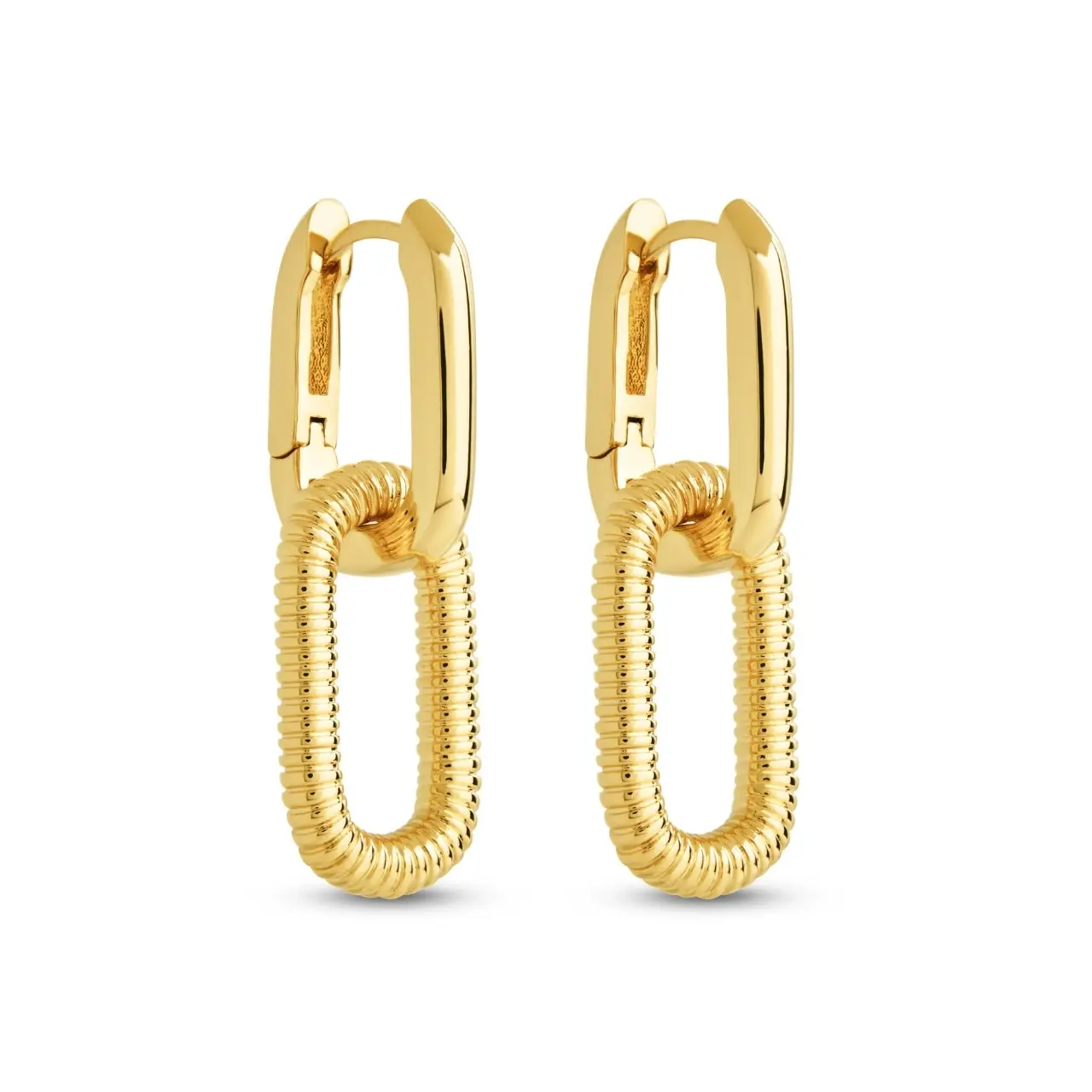 Felicity Textured Chain Link Drop Earrings