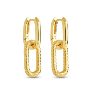 Felicity Textured Chain Link Drop Earrings