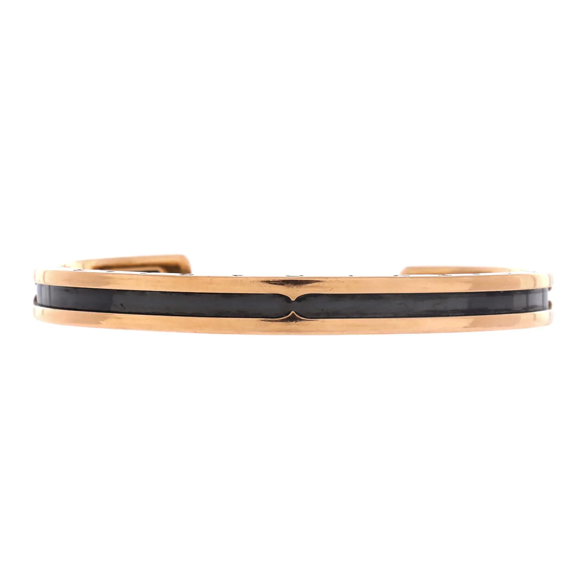 Pre-owned Bvlgari B.Zero1 Cuff Bracelet 18K Rose Gold and Coated Stainless Steel by Rebag