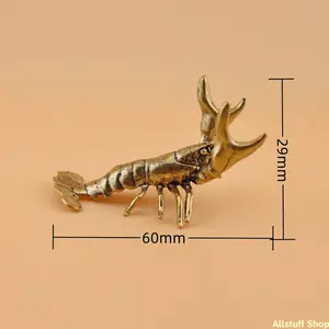 Brass Decorative Statue of a Large Shrimp