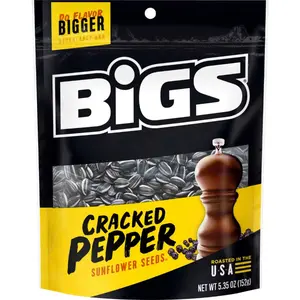 3x Bigs Cracked Pepper Sunflower Seeds Snack - Savory Crunchy Seeds Flavorful Munchies 5.35oz