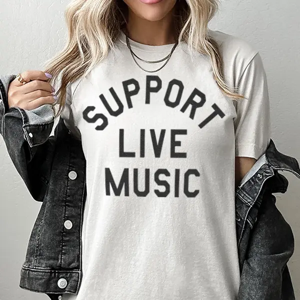 Support Live Music Graphic Tee, Band Concert Music T-Shirt