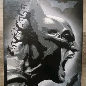 12x16 Batman original canvas painting by B Eazie