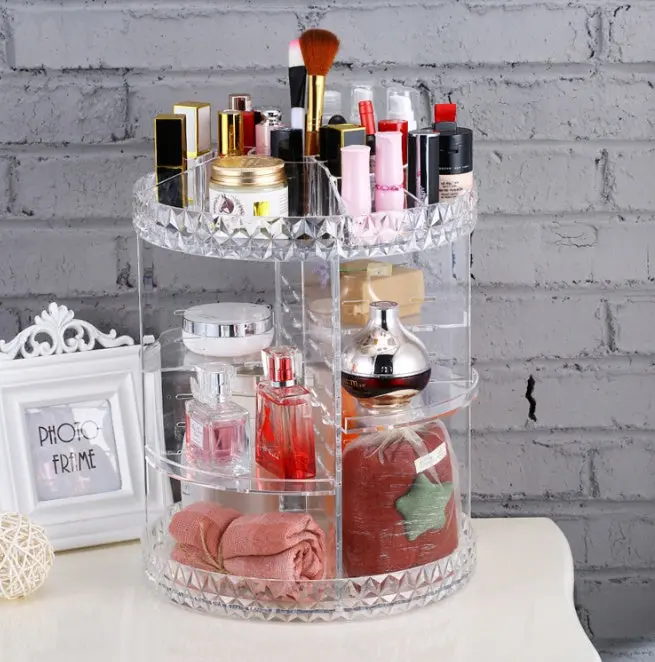 Diamond Spinning Makeup Organizer
