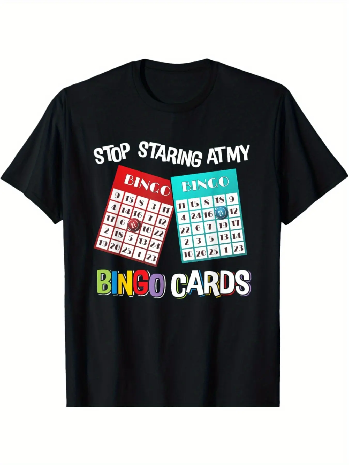 Lady's Bingo Queen Funny Graphic Top, 100% Cotton Soft Fabric Vibe Vintage Short-Sleeve Round-Neck Everyday Casual T-Shirt