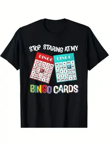 Funny bingo queen don't stare at my bingo card t-shirt, for women, Thanksgiving, vintage vibe, Black Friday, soft touch fabric, home leisure