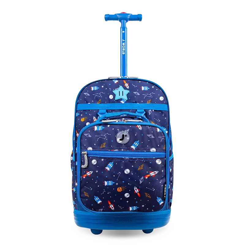 Duo Rolling Backpack With Detachable Lunch Box Set (18 Inch) in Spaceship - Final Sale