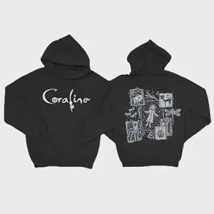 Coraline Sweatshirt Hoodie, Coraline Cat Shirt, Button Eyes Shirt, Coraline Doll Shirt, Gift for Her