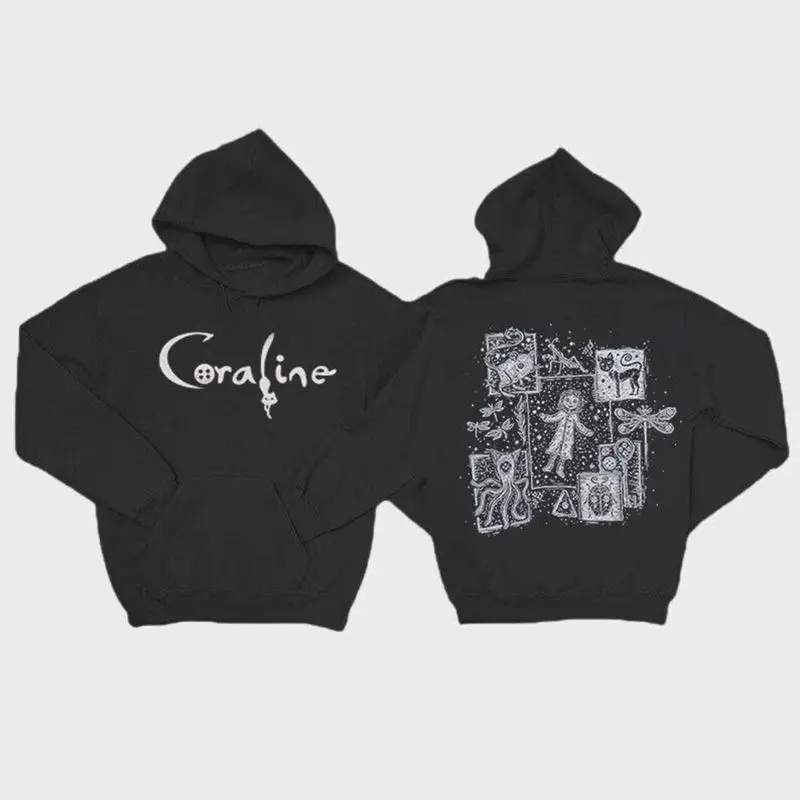 Coraline Sweatshirt Hoodie, Coraline Cat Shirt, Button Eyes Shirt, Coraline Doll Shirt, Gift for Her
