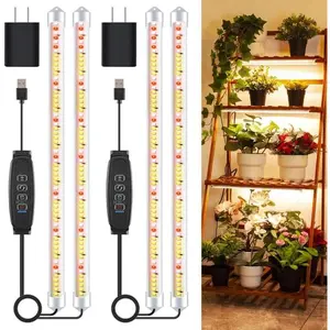 16" LED Grow Light Strips, 240 LEDs Full Grow Lights for Indoor Plants with 3/9/12H Timer, 10 Dimmable Sunlike Plant Light for Indoor Greenhouse, Hydroponics, Seedlings (2 Packs)