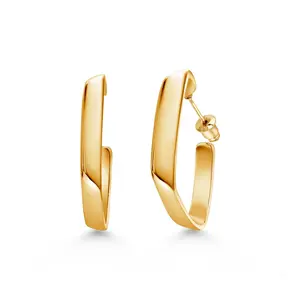 18k Gold Plated Geometric Hoop Earrings, Silver Hoop Earrings, Gold Hoop Earrings, Chunky Hoop Earring, Hoop Earring, Statement Hoop Earrings