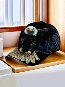Men's Large Eagle Baseball Cap with Winged Pattern, Adjustable Quick Release Buckle, Lightweight Portable, Eagle Design