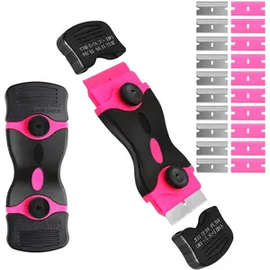 Razor  Scraper Set, Double Edged Razorblade Scraping Tool with 10 Plastic & 10 Metal , Multi-Purpose Tool  Scraper for Glass, Cooktop, Sticker Removal,  & Gum Cleaning ()