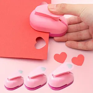 3PCS Handmade DIY flower maker Effortless embossing device, handmade decoration gift, Crafts Punch Set 8mm 15mm 25mm Paper Punches (Heart)