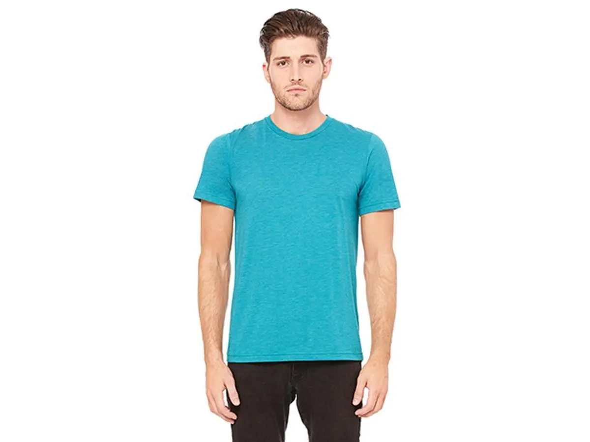 BELLA Unisex Soft Ring-Spun Tri-blend T-Shirt, Plain Casual Crew Neck with a Modern Fit and Side Seams, Fabric