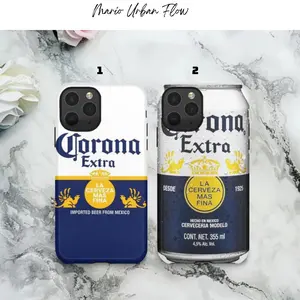 [BEACH VIBE] Corona Extra Beer Phone Case - Classic Can Design Tough Shell - Protective iPhone 11-17 Cover - Includes FREE 5pcs Stickers