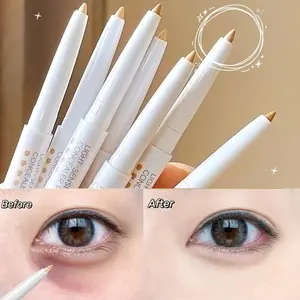 Three-color concealer stick, natural moisturizing coverage concealer pen, covers spots and dark circles, minimizes pores, waterproof facial makeup