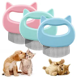 Pet Grooming Massage Brush – Loose Hair Remover for Cats & Dogs