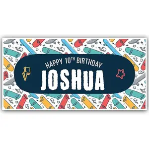 Skateboard Personalized Birthday Banner