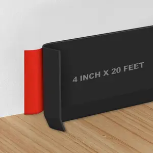Wall Baseboard Trim 4 Inch x 20 , Flexible Self-Adhesive Rubber Baseboard for Walls, Peel and Stick Wall Molding Trim