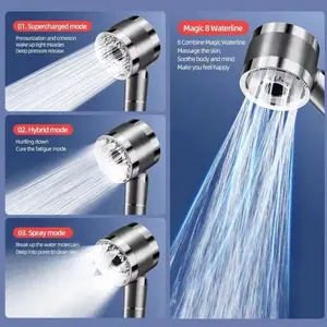 Circular Bidirectional Turbocharged Shower Head, High-Pressure Handheld Shower Faucet, Large Water Flow, Home Bathing Solution, Durable Design