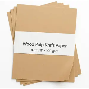 8.5 x 11 Plain  Pulp  Paper Sheets, Minimalist Brown Craft Paper (100)