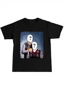 Mysterious Question Mark Brother Meme Tee, Funny Couple and Best Friend Matching T-Shirts, Casual Fitted Short Sleeve for Parties, Tiktok Trending Funny Shirt