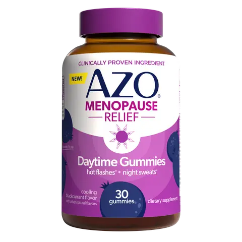 AZO Menopause Relief Daytime Gummies for Women - Mixed Berry Daily Wellness Gummies - Everyday Routine & Comfort Support Supplement
