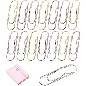 15 Pack Pen Holder for Notebook, 2 in 1 Metal Pen Clip and Paper Clip, Pen Loop Holder for Journal Planner, Office School Supplies, Mixed Colors   Rose